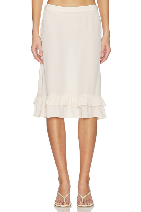 view 1 of 6 Frill Midi Skirt in Ivory