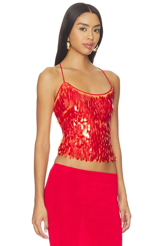 view 2 of 6 Backless Top in Burnt Orange Sequin