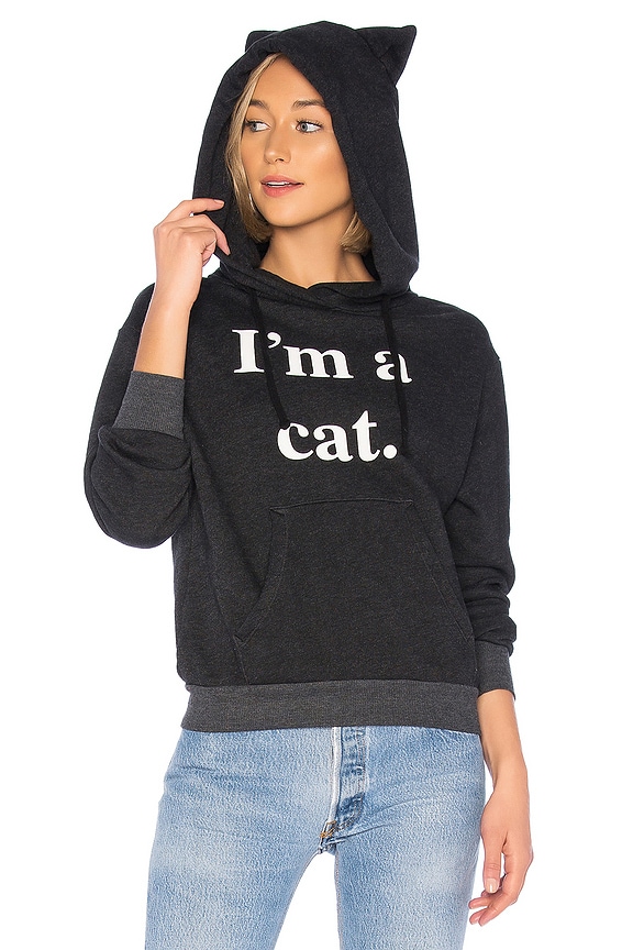 view 2 of 5 Cat Hoodie in Clean Black
