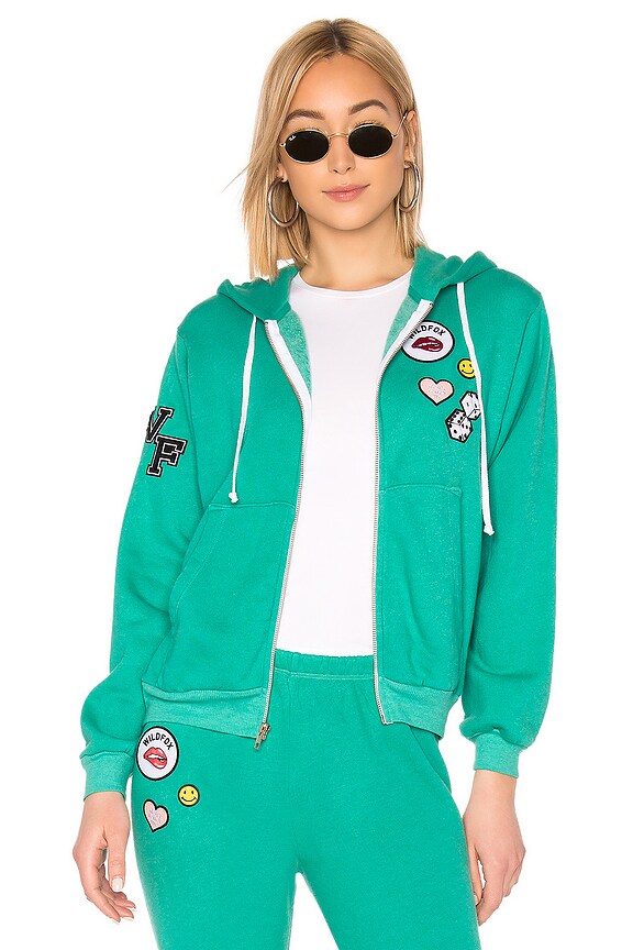 view 1 of 4 SUDADERA CON CAPUCHA CON CREMALLERA REGAN in Emerald Green