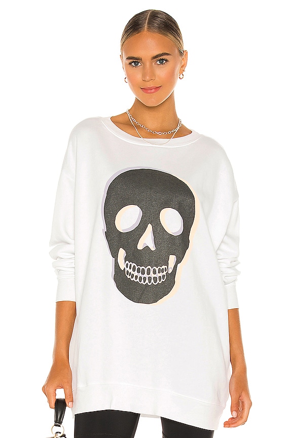 view 1 of 4 Skull Roadtrip Sweatshirt in Clean White