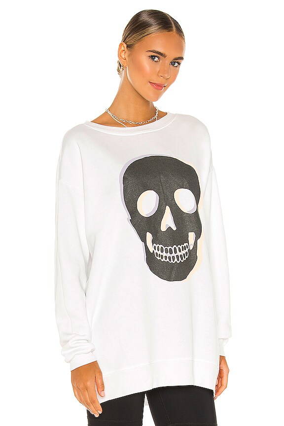 view 2 of 4 Skull Roadtrip Sweatshirt in Clean White