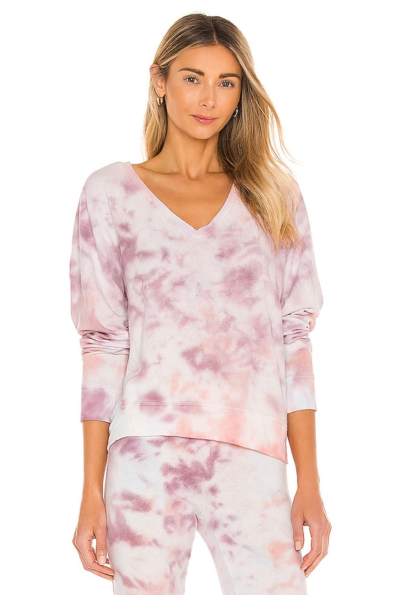 view 1 of 4 BBJ Deep V Sweatshirt in Cloud Tie Dye