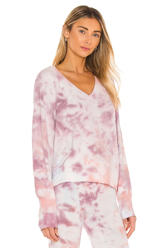 view 2 of 4 BBJ Deep V Sweatshirt in Cloud Tie Dye