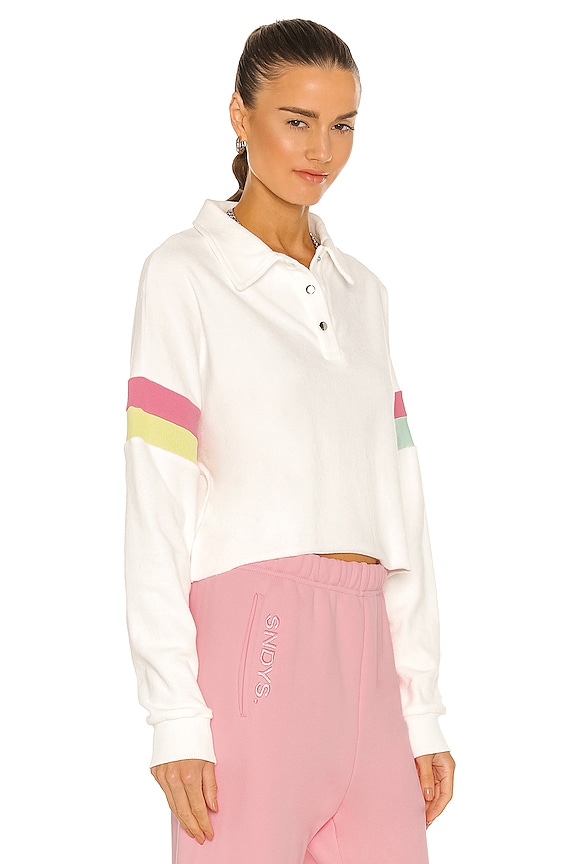 view 2 of 4 Candy Stripe Miami Polo Top in Vanilla