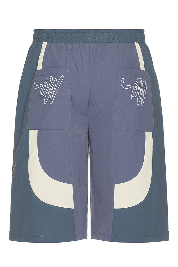 view 2 of 5 Pleated Day Shorts in Blue & Yellow