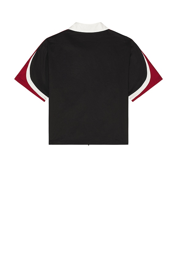 view 2 of 5 Work Zip Up Top in Black, White, & Red