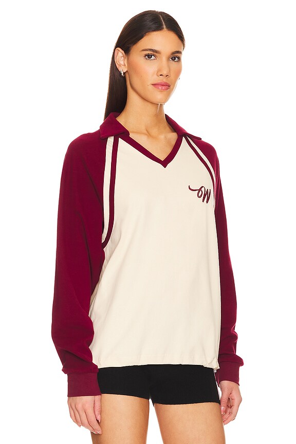 view 2 of 4 77 Polo Shirt in Red & Off White