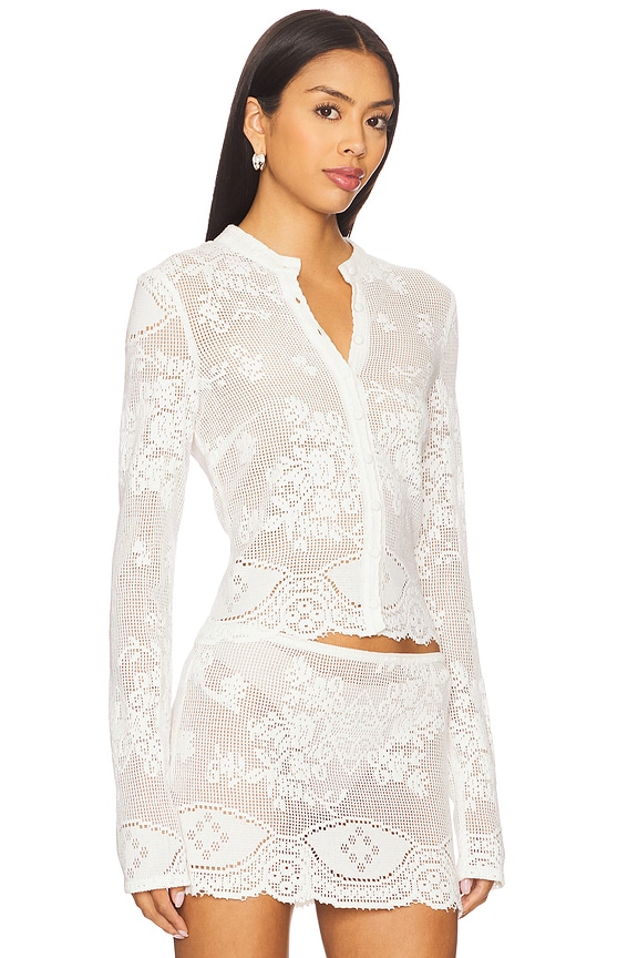 view 2 of 5 Belinda Top in White Lace