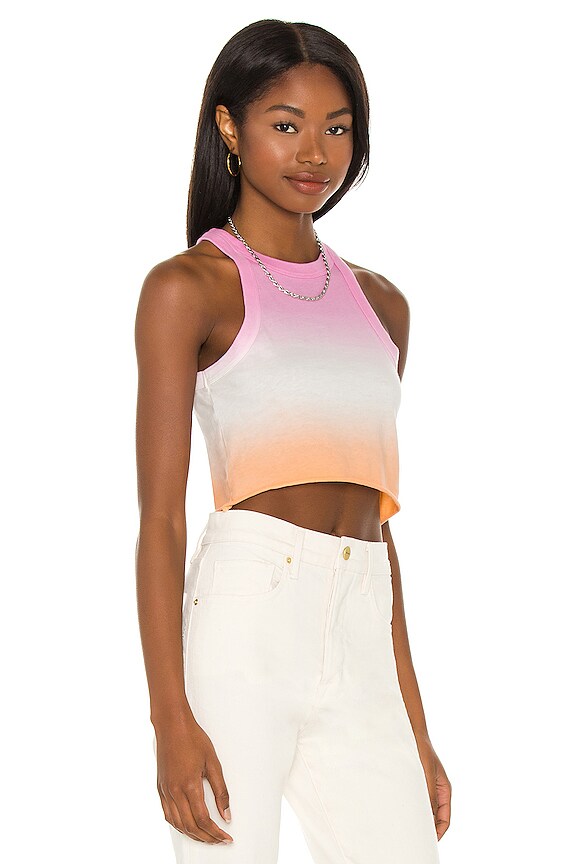 view 2 of 4 The Rivington Weekend Cropped Tank in Helio & Cantaloupe Fade