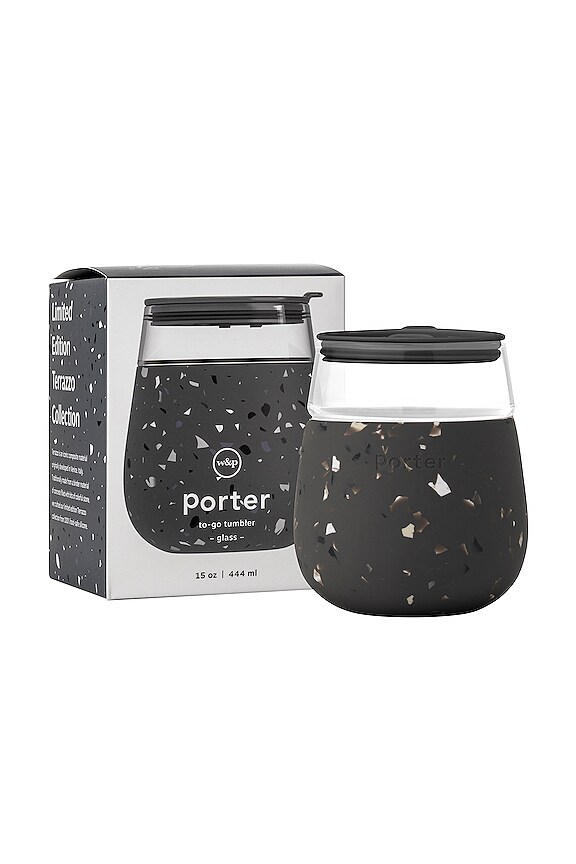 view 2 of 3 PORTER 유리잔 in Charcoal Terrazzo