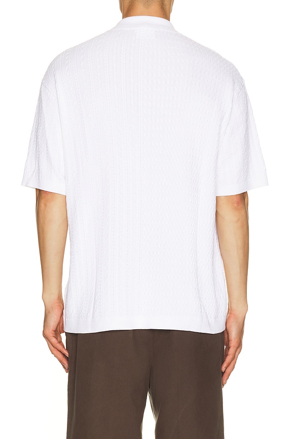 view 2 of 5 M Cable Blocked Sweater Polo in Bright White