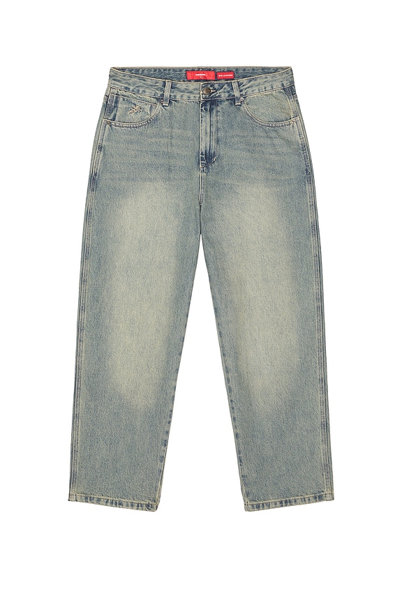 view 1 of 6 Throws Big Lounger Jean in Garage Grime Blue