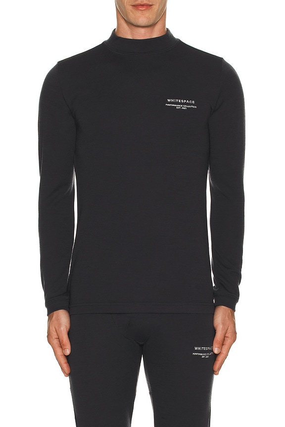 view 1 of 5 Merino Mock Neck Baselayer T-Shirt in Phantom