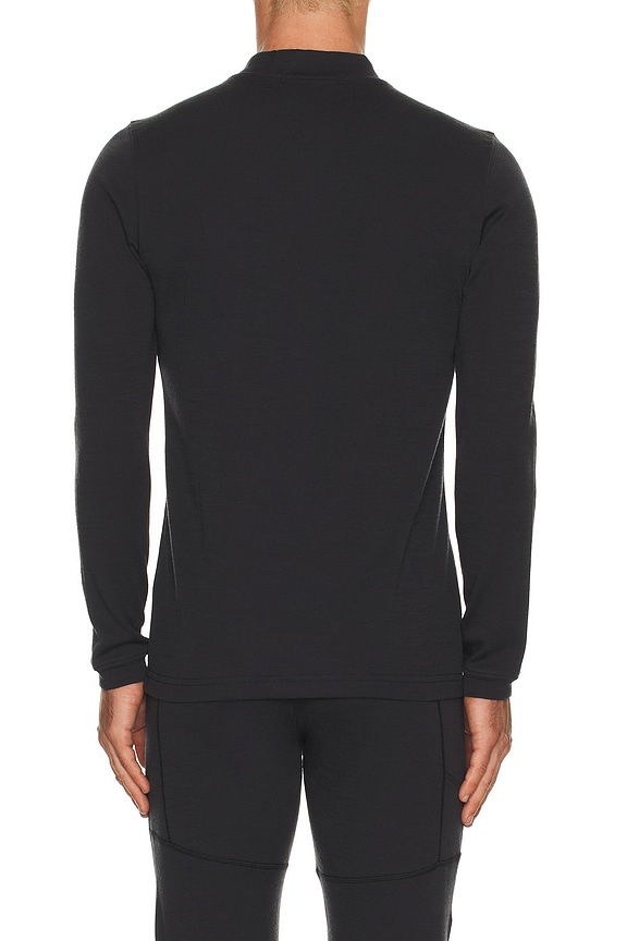 view 2 of 5 Merino Mock Neck Baselayer T-Shirt in Phantom