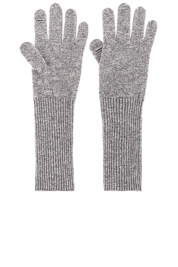 view 2 of 2 Cashmere Long Texting Glove in Grey Heather