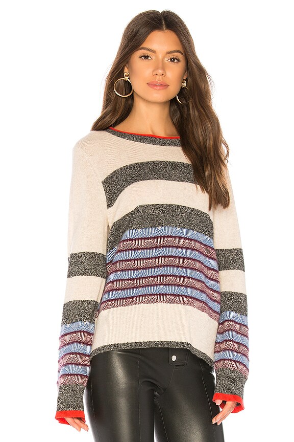 view 2 of 4 Jacquard Striped Crewneck Sweater in Pepper Multi