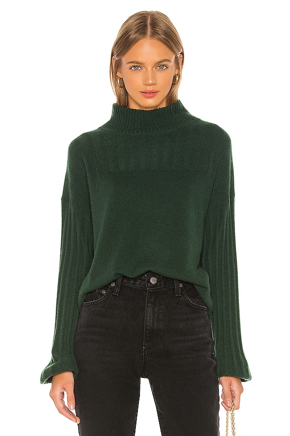 view 1 of 4 Ribbed Blouson Sleeve Sweater in Fir Heather