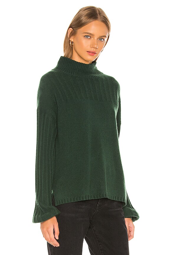 view 2 of 4 Ribbed Blouson Sleeve Sweater in Fir Heather