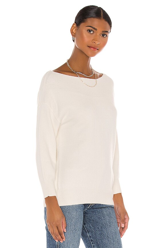 view 2 of 4 Open Neck Pullover Sweater in Ivory