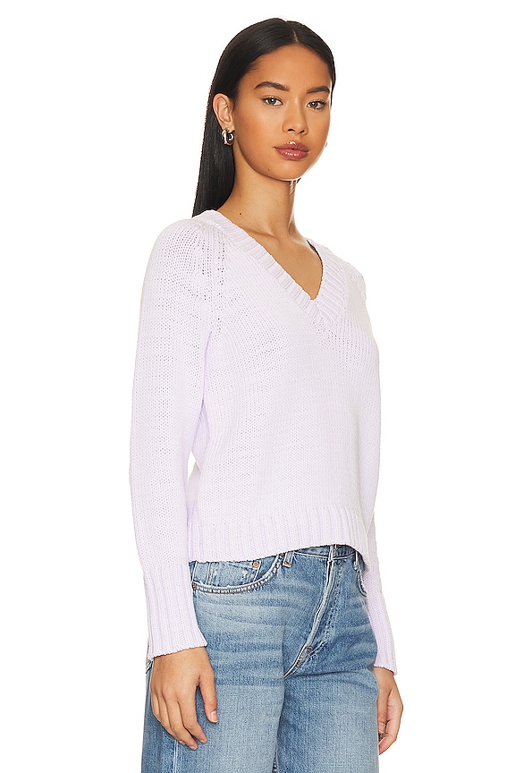 view 2 of 4 Cotton Rope V Neck in Purple Cord