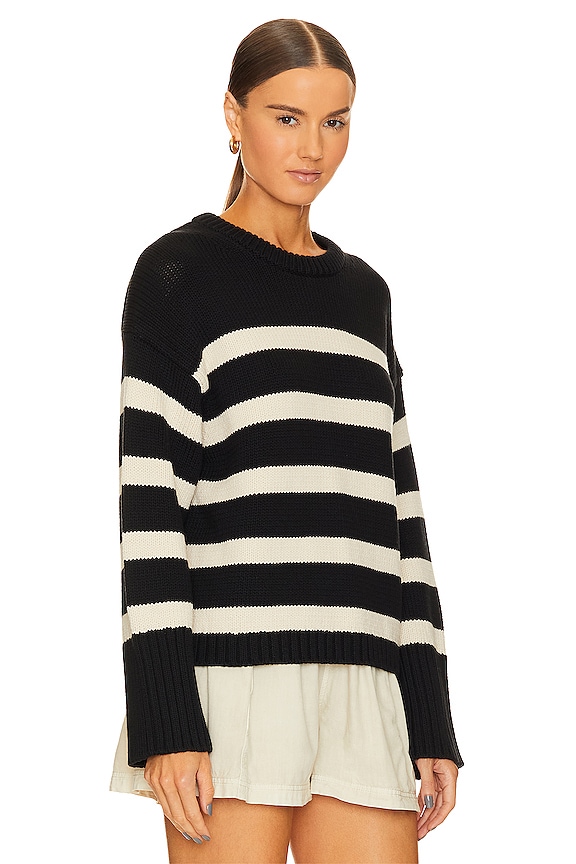 view 2 of 4 CUELLO REDONDO A RAYAS in Black & Natural