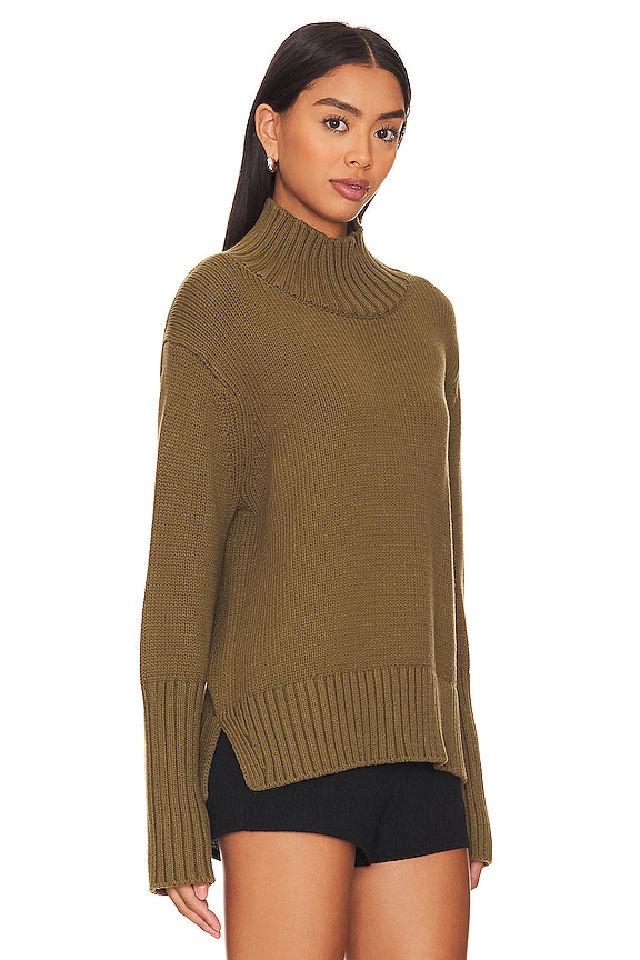 view 2 of 4 High Rib Turtleneck in Deep Olive