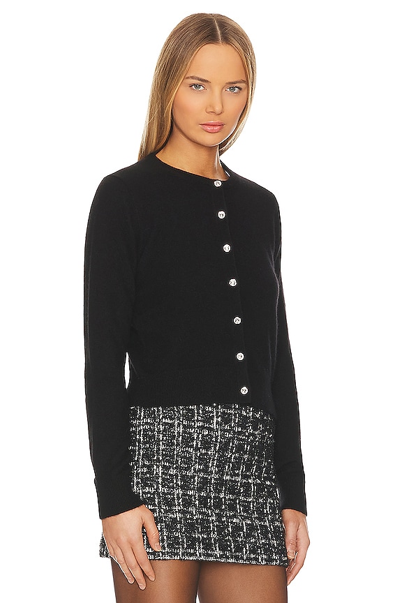 view 2 of 4 Cashmere Crewneck Cardigan in Black