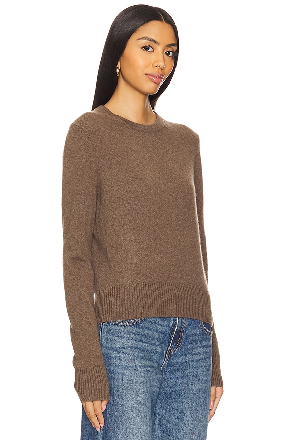 view 2 of 4 Cashmere Shrunken Crewneck in Russet Brown