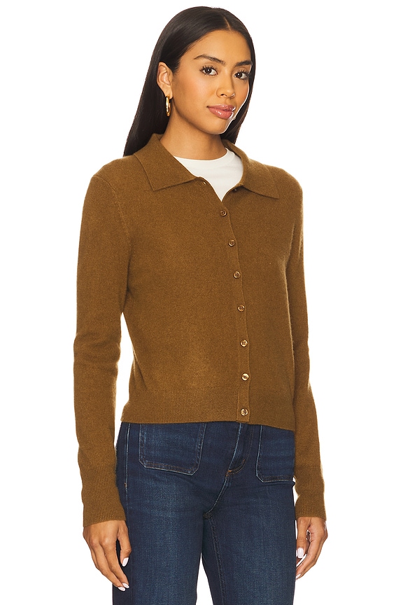 view 2 of 4 Cashmere Collared Cardigan in Golden Brown