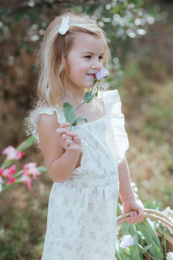 view 2 of 3 Kids Crochet Clip Set in White Bunny