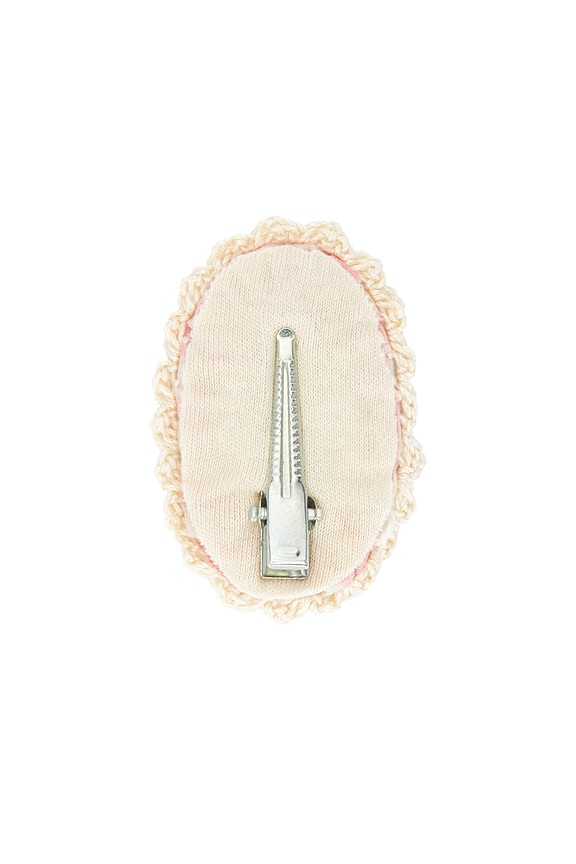view 2 of 2 Crochet Clip Set in Pink Gingham