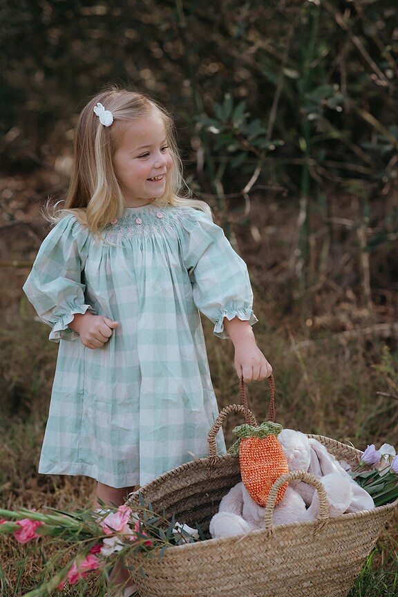 view 2 of 3 VESTIDO BISHOP in Green Gingham