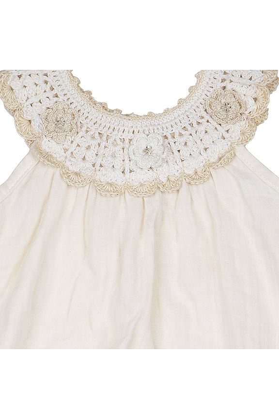 view 2 of 2 Kids Petal Crochet Dress in Ecru & Pearl