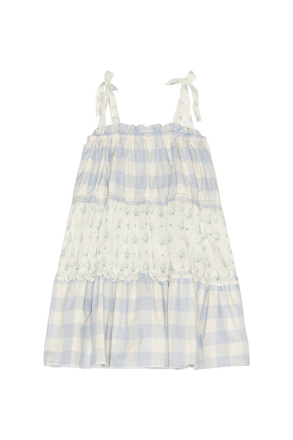 view 1 of 2 VESTIDO AMBER in Blue Gingham