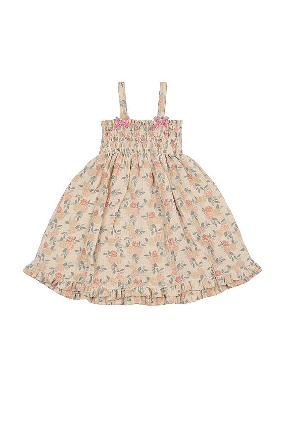 view 1 of 7 Kids Smock Dress in Dusty Pink Roses