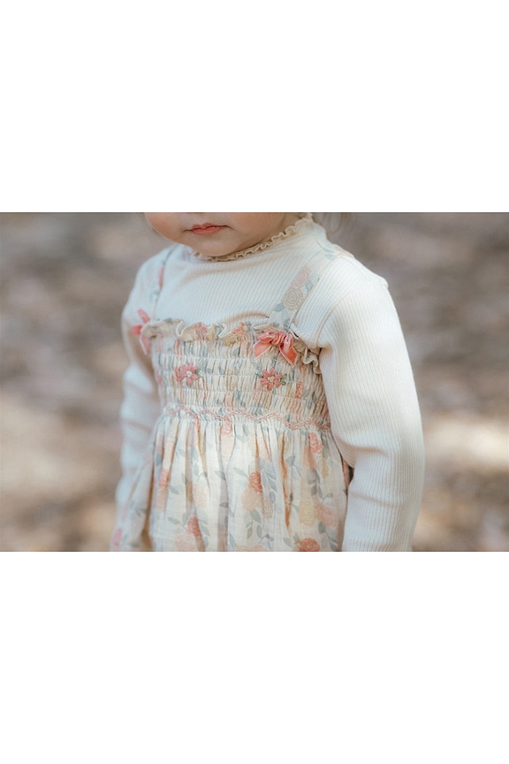 view 2 of 7 Kids Smock Dress in Dusty Pink Roses