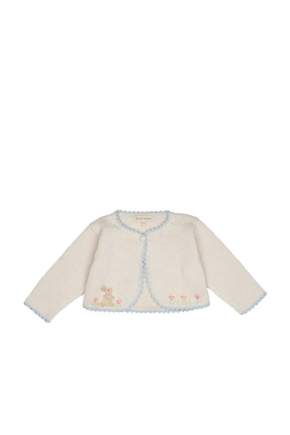 view 1 of 4 Kids Embroidered Bolero in Blue & Pearl