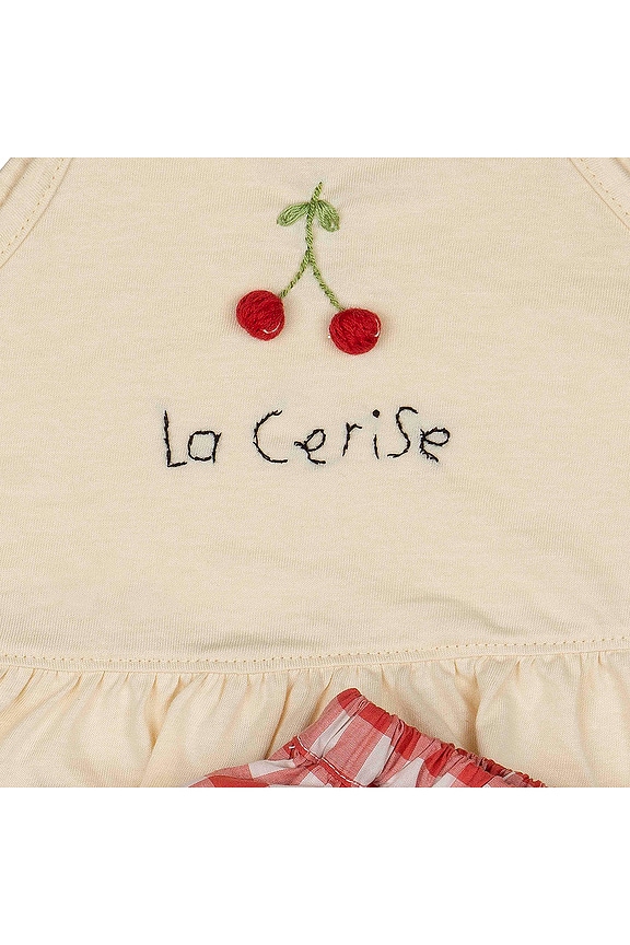 view 2 of 2 Kids Ruffle Short Set in La Cerise Red Gingham