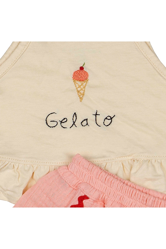 view 2 of 4 Kids Ruffle Short Set in Gelato Coral Kiss