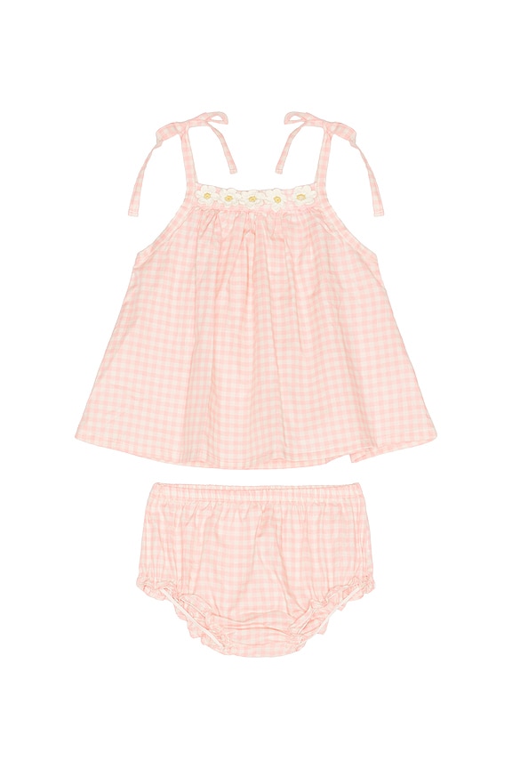 view 1 of 2 Crochet Daisy Set in Pink Gingham & Floral