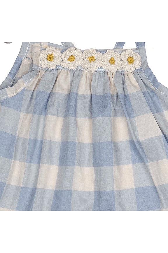 view 2 of 2 Kids Crochet Daisy Two Piece Set in Blue Gingham