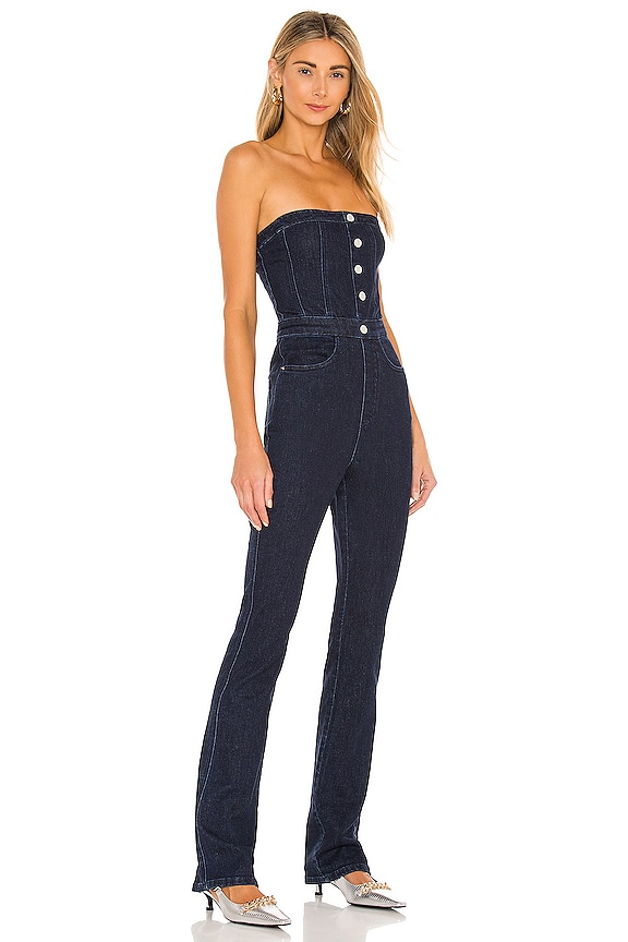 view 2 of 4 Strapless Jumpsuit in Dark Wash