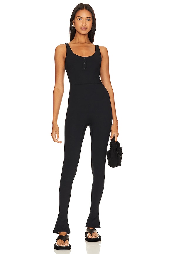 view 1 of 3 Henley Flare Jumpsuit in Black
