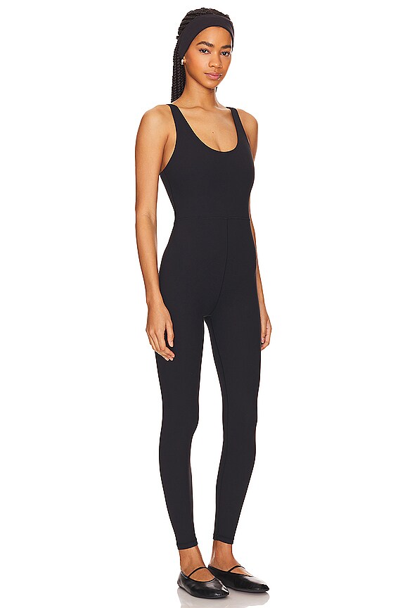 view 2 of 3 Scoop Tank Jumpsuit in Solid Black
