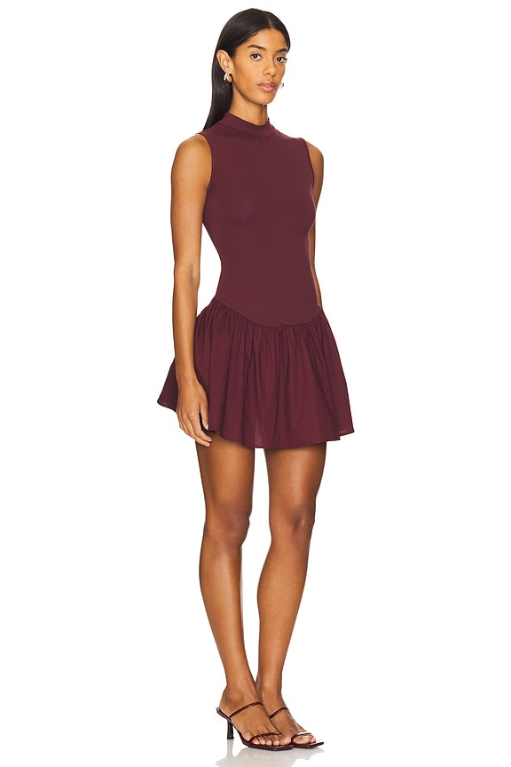 view 2 of 3 Mockneck Dress in Eggplant
