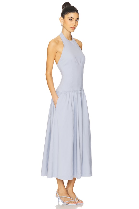 view 2 of 3 Halter Corset Midi Dress in Powder Blue