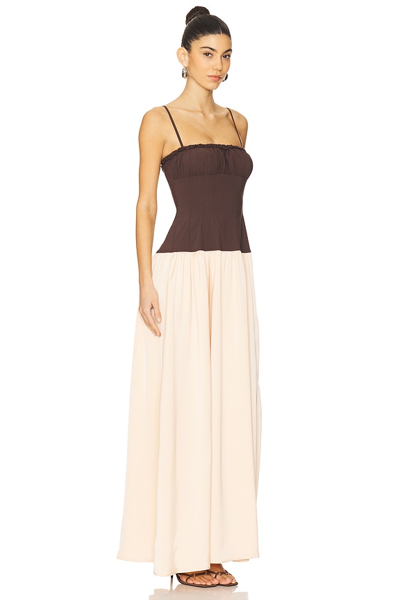 view 2 of 3 Ruffle Corset Maxi Dress in Chestnut & Blush