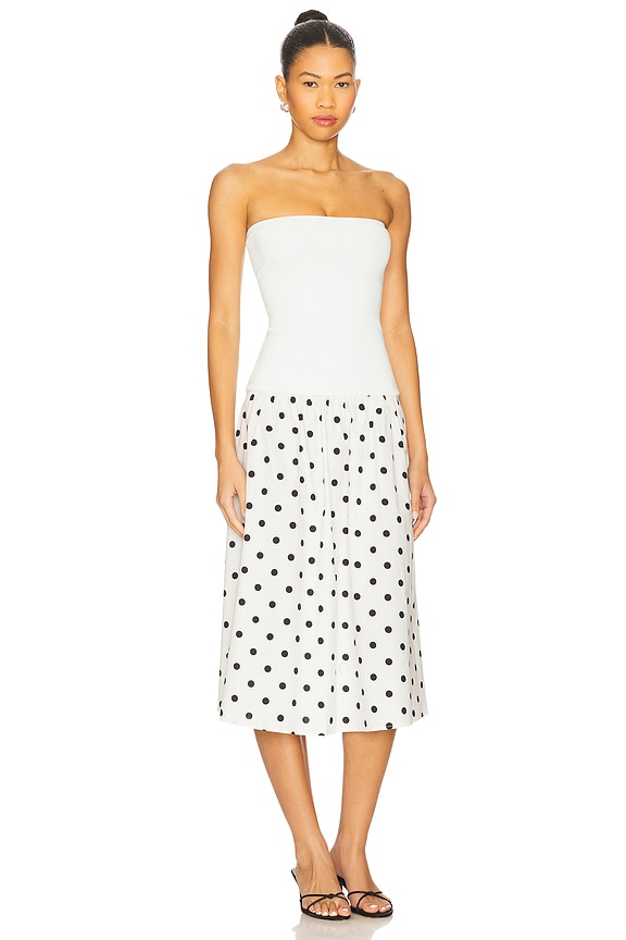 view 2 of 3 x REVOLVE Ribbed Cotton Midi Dress in White Multi