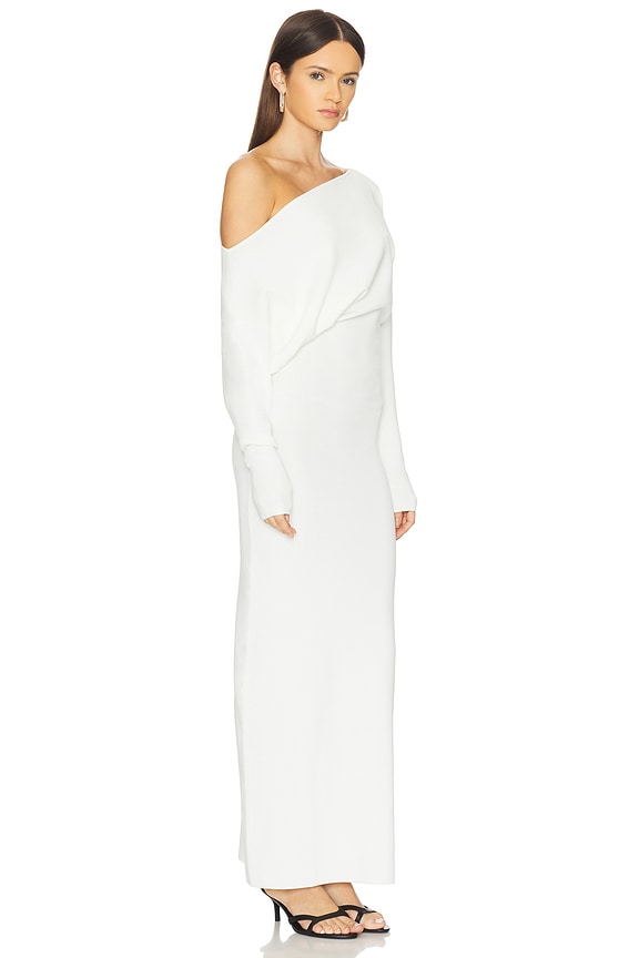 view 2 of 3 Off Shoulder Sweater Midi Dress in Ivory